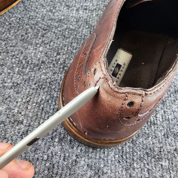 Joseph Abboud Mens Brown Leather Wingtip Derby Dress Shoe Sz 10‎  pre-owned - Picture 11 of 14